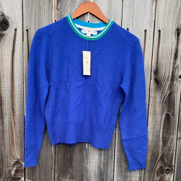 Vintage Tommy Hilfiger Lambs Wool Womens Large Petite Crew Neck Pullover - Picture 11 of 12